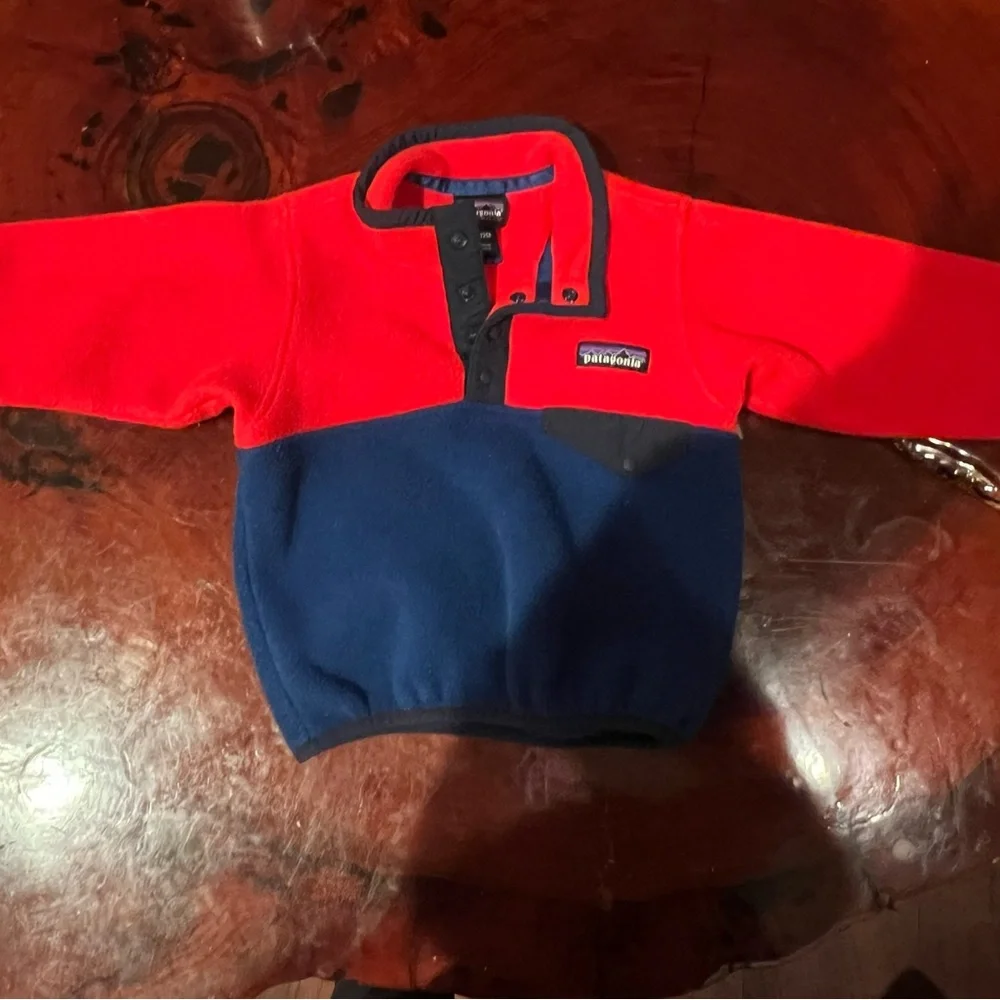 Rare vintage spell out split color block snap t fleece sweatshirt - Picture 1 of 5